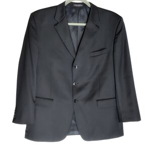 Jones New York Collection Men Corpcore Black 96% Wool Dress 3 Button Blazer NWOT